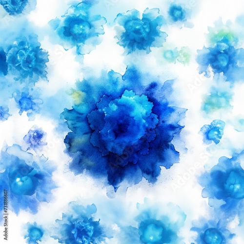 Blue Abstract Background in Watercolor