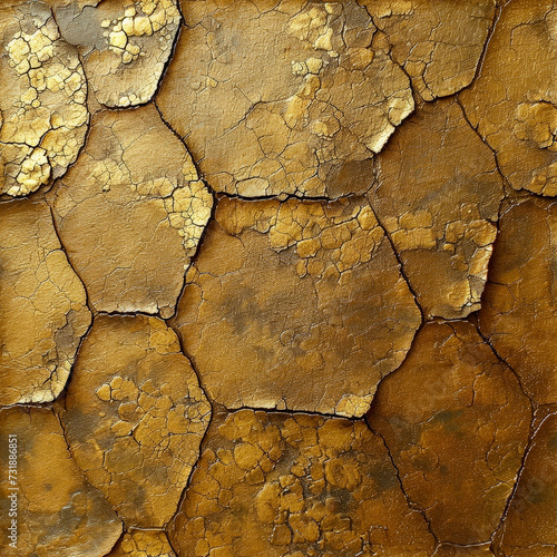 Golden Rough clay structure Pattern Tile for seamless backgrounds and for filling surfaces in soft colors, ai generated