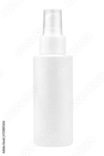 white empty bottle, for cosmetics and medicines, on a white background with place for text