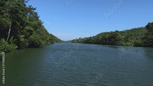 The nature beauty of cikaso river in the middle of a magical forest Sukabumi, Indonesia photo