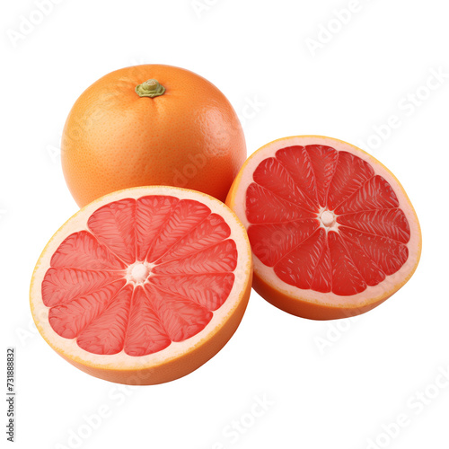 Grapefruits isolated on a transparent background.