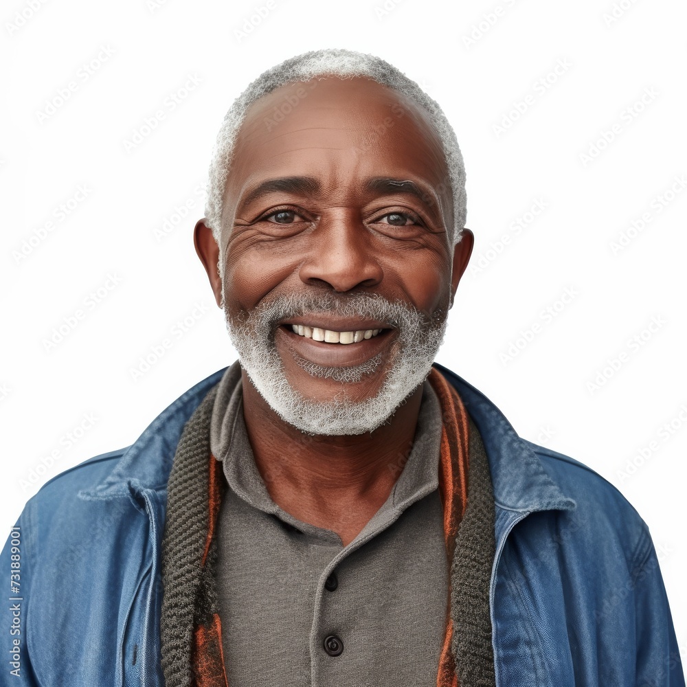 Portrait of a smiling senior African American man suitable for lifestyle or healthcare industries Portrait of a smiling senior African American man suitable for lifestyle or healthcare industries