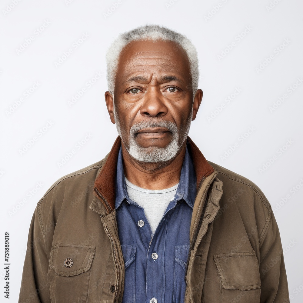 Portrait of a senior African American man looking serious Portrait of a senior African American man looking serious