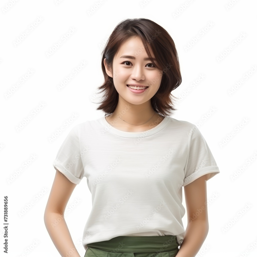 Portrait of a smiling young Asian woman for lifestyle and apparel marketing Portrait of a smiling young Asian woman for lifestyle and apparel marketing
