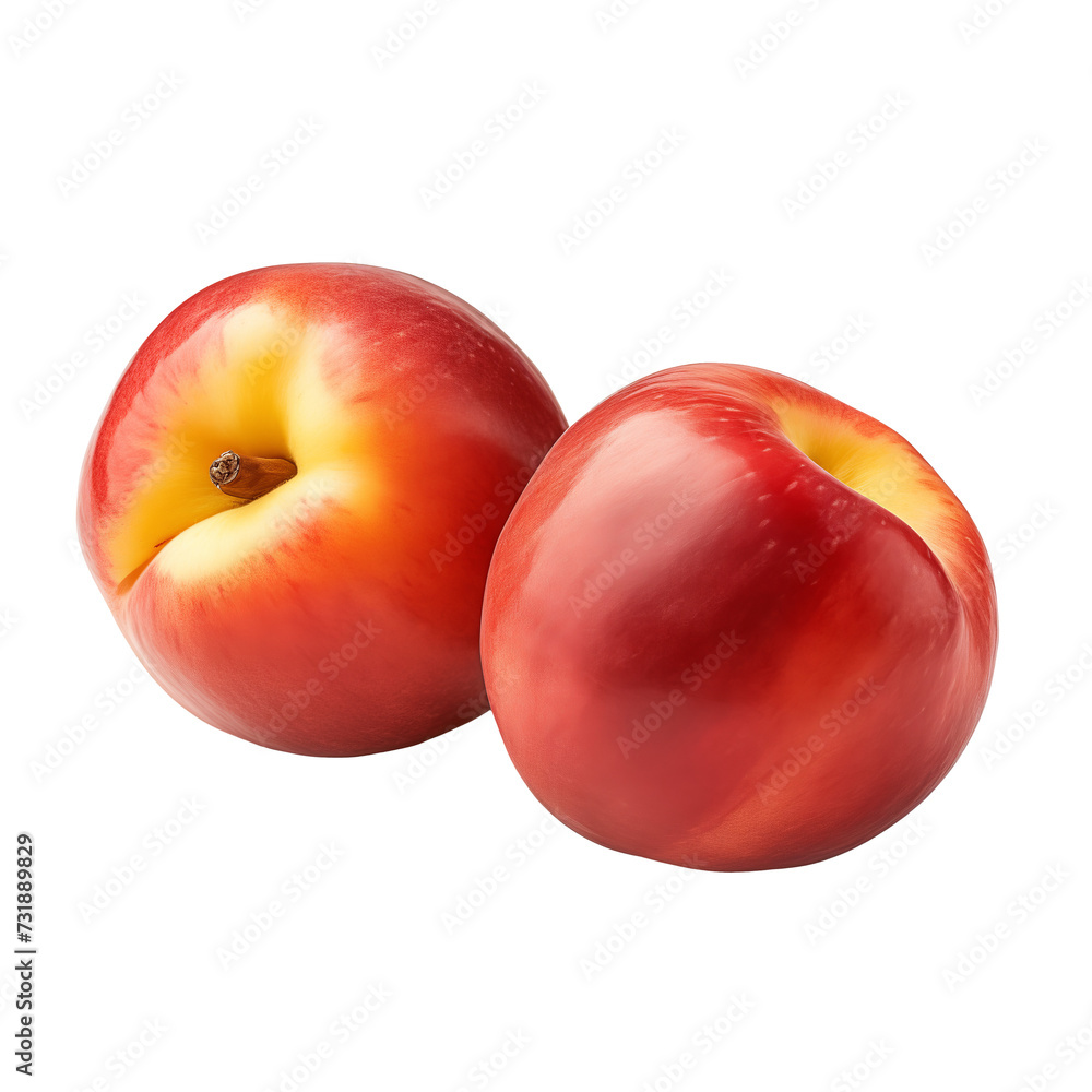 Nectarines isolated on a transparent background.