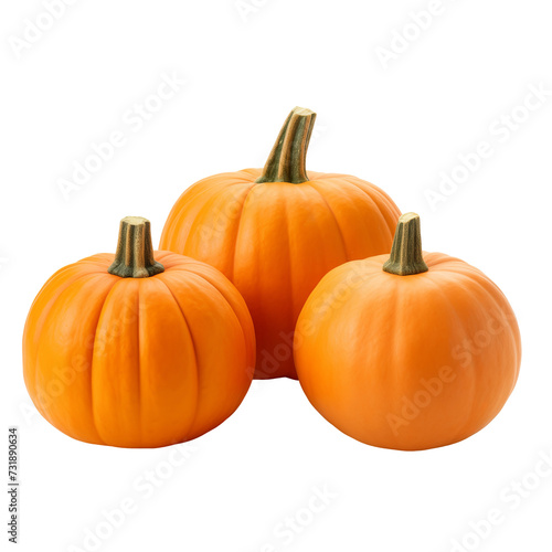 Pumpkins isolated on a transparent background.