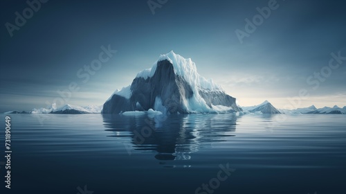 Professional photograph of iceberg floating in arctic waters.
