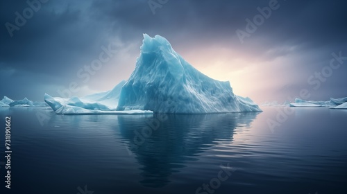 Professional photograph of iceberg floating in arctic waters. © Meta