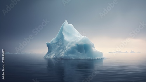 Professional photograph of iceberg floating in arctic waters.