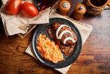 Mexican mole with chicken, mexican spicy food traditional in Mexico