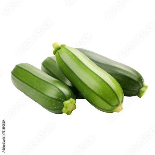 Zucchinis isolated on a transparent background.