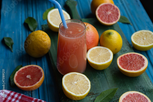 Sliced Grapefruit, Apple, Lemon and Lime Fruit on Wooden Background Photo, Üsküdar Istanbul, Turkiye (Turkey) photo