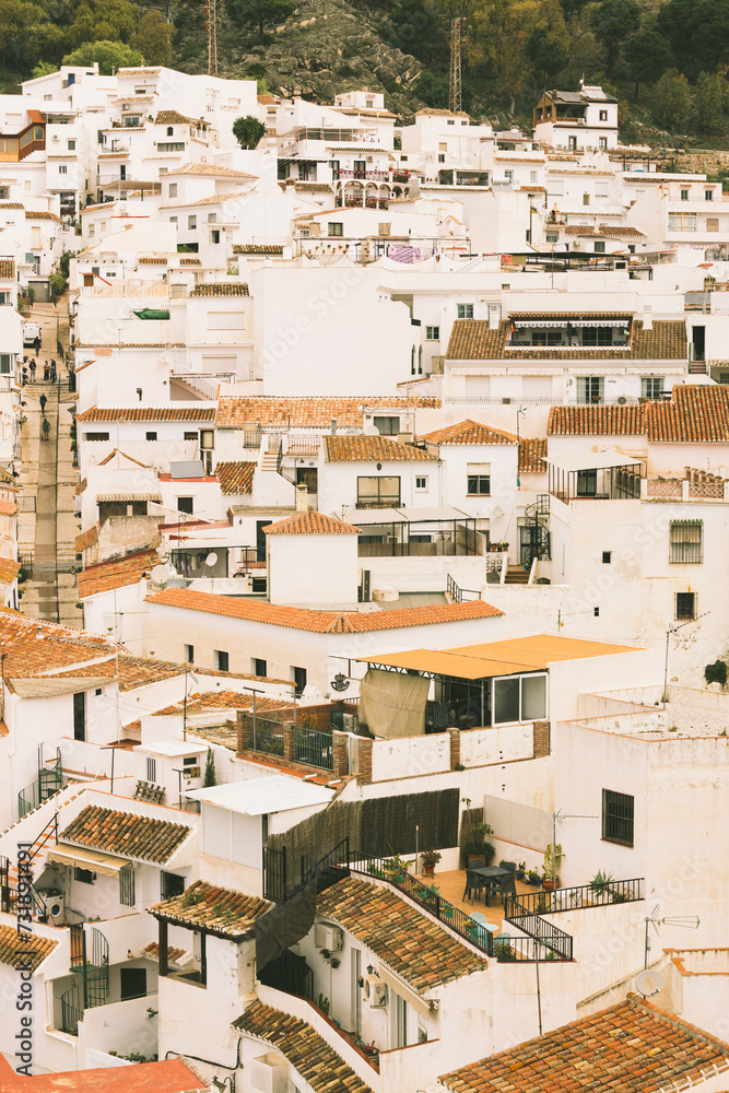 Stadtansicht von Mijas, Provinz Málaga, Andalusien, Spanien