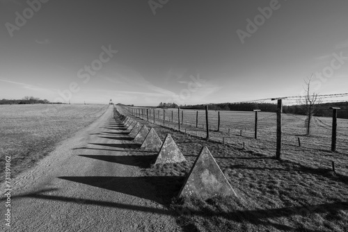 the memorial of the iron curtain in Cizov, Southern Moravia, Czech Republic photo