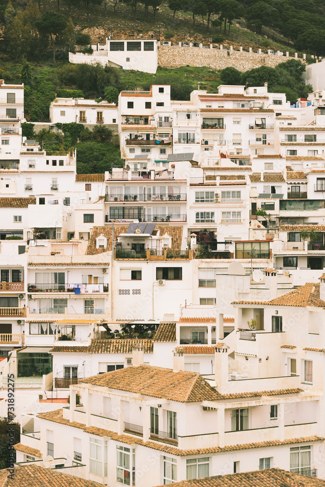 Stadtansicht von Mijas, Provinz Málaga, Andalusien, Spanien