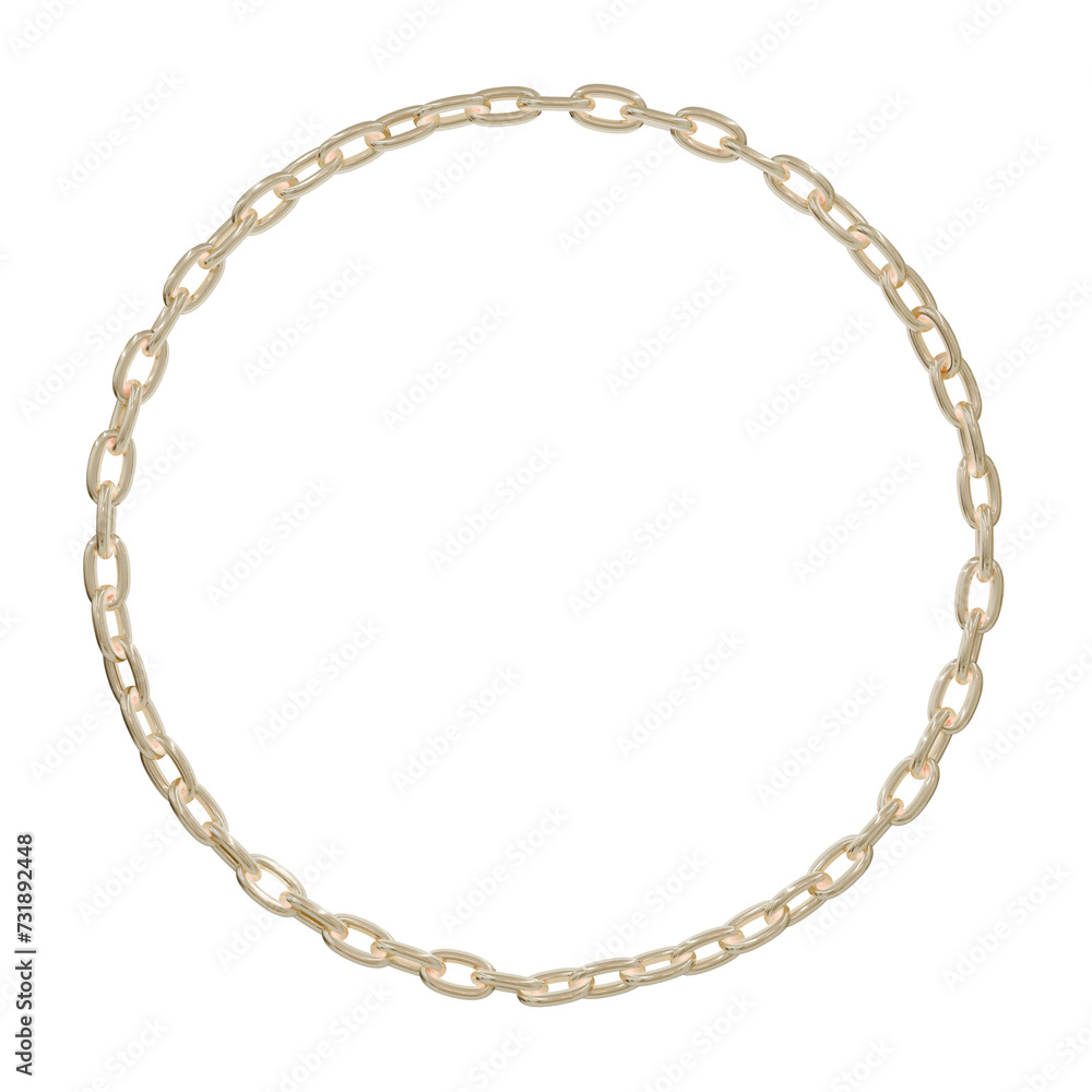 Essential luxury: Pure gold chain circle rendered in 3D for clean, luxurious visuals. Transparent background unlocks design flexibility. Essential luxury: Pure gold chain circle rendered in 3D for clean, luxurious visuals. Transparent background unlocks design flexibility.