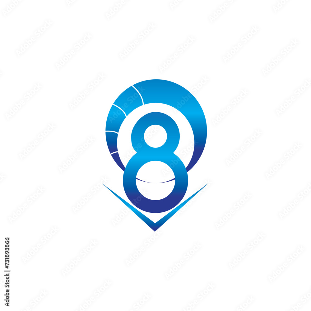 Gradient blue number 8 logo vector. Gradient blue number 8 logo vector.