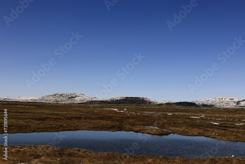 View on a mountain in the Suðurland region of Iceland