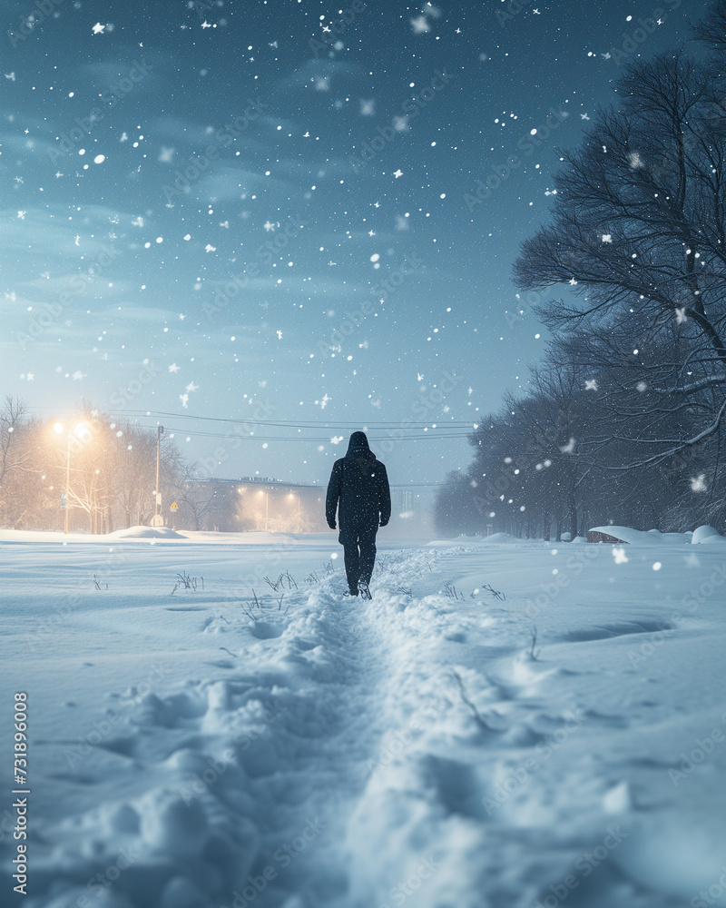parent walking in winter, beautiful walk in the snow