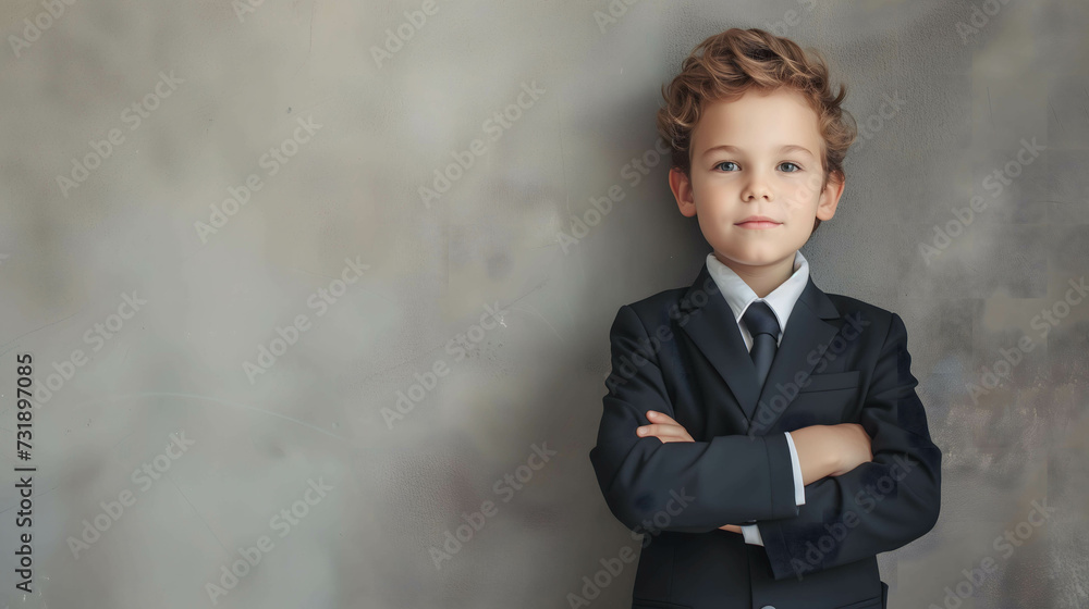portrait of confident children businessman look rich and have the mindset of a successful person portrait of confident children businessman look rich and have the mindset of a successful person