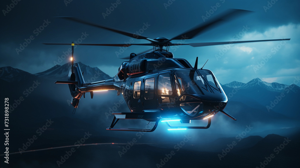 Futuristic Police Helicopter Futuristic Police Helicopter
