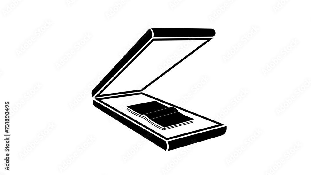scanner sign, black isolated silhouette