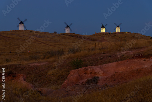 Windmills near Alcazar de San Juan, Toledo, Castilla La Mancha, Spain