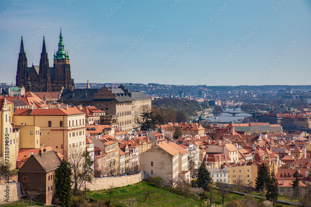 Panorama of downtown in Prague, Czech Republic