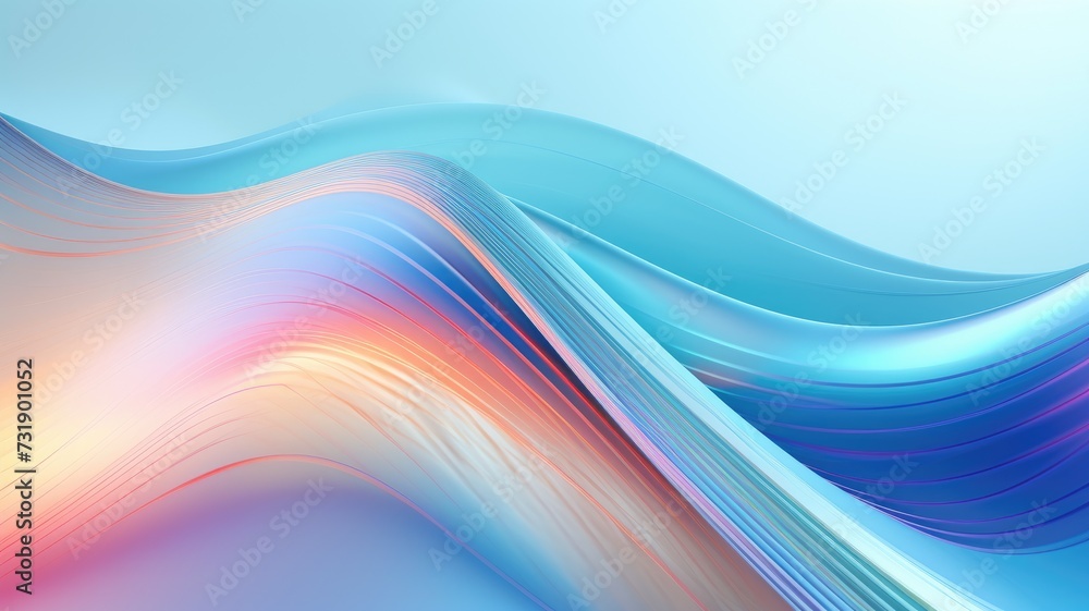 Fototapeta premium A vibrant image featuring wavy lines in shades of blue and pink, creating a captivating background.