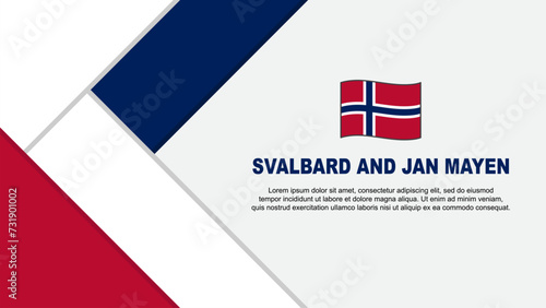 Svalbard And Jan Mayen Flag Abstract Background Design Template. Svalbard And Jan Mayen Independence Day Banner Cartoon Vector Illustration. Svalbard And Jan Mayen Illustration