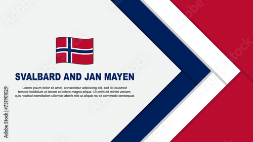 Svalbard And Jan Mayen Flag Abstract Background Design Template. Svalbard And Jan Mayen Independence Day Banner Cartoon Vector Illustration. Svalbard And Jan Mayen Template