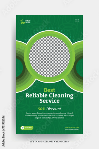 cleaning service instgram story post template 