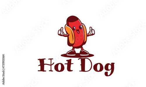 Set of American Hotdog Badges and logo templates photo