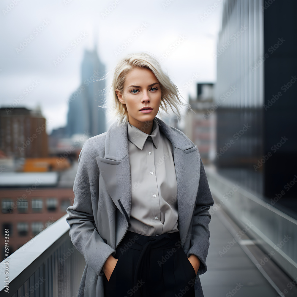 Fototapeta premium Classic Elegance: Dominant Boss Lady, Elegant Woman from Another Era - Generative AI