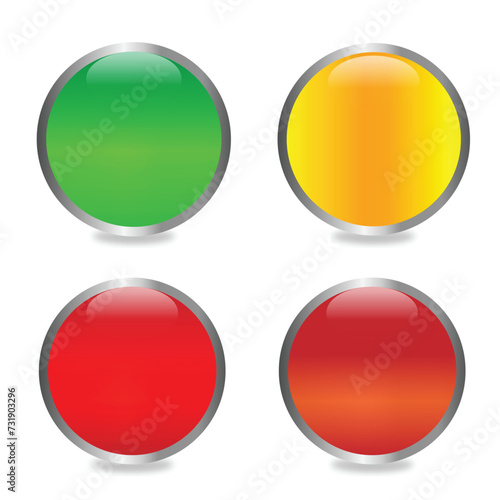 Free Download Vector button set in traffic light colors. Traffic lights web buttons. Glossy buttons vector - GFXLoad