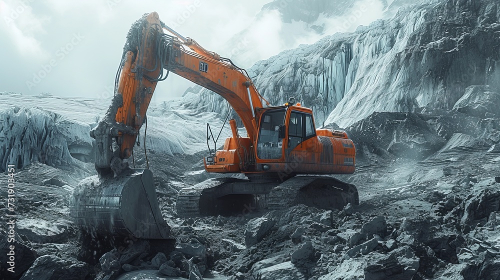 Excavator rocky cliff rock, a huge excavator is working on a desert site, an excavator is parked on a large rocky incline, this picture of an excavator digging in rocky ground Excavator rocky cliff rock, a huge excavator is working on a desert site, an excavator is parked on a large rocky incline, this picture of an excavator digging in rocky ground