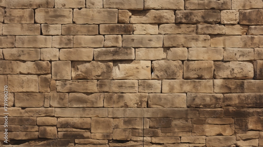 Fototapeta premium Exquisite high quality image of antique hand hewn stone wall with intricate details