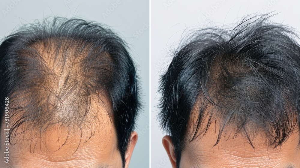 Before and After Hair Transplant Results on Male Patient. Before and After Hair Transplant Results on Male Patient.