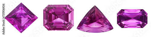 Purple Rhodolite Garnet clipart collection, vector, icons isolated on transparent background photo