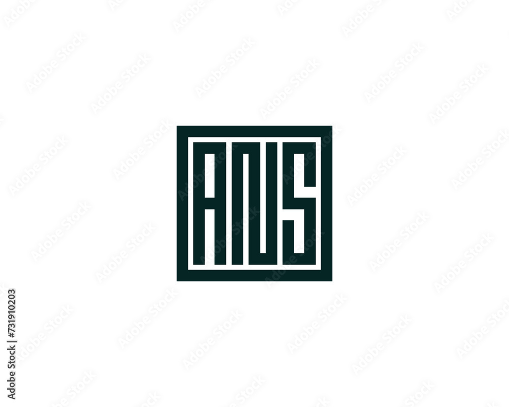 ANS logo design vector template