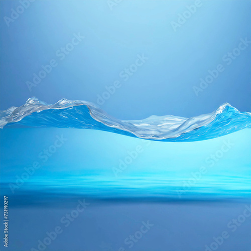 3d water wave, blue background