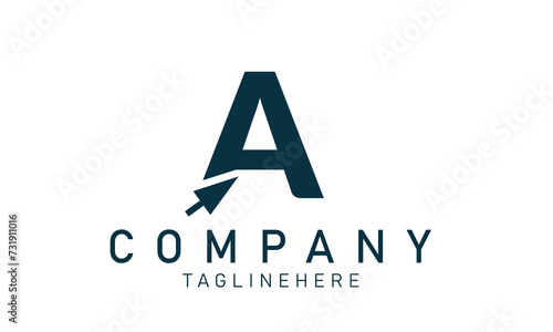 letter A on shopping bag. Abstract shopping logo. Online shop logo. Vector logo template