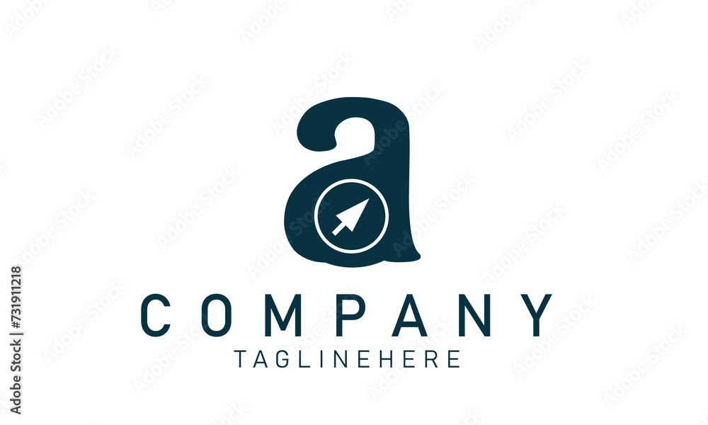 Fototapeta premium letter A on shopping bag. Abstract shopping logo. Online shop logo. Vector logo template