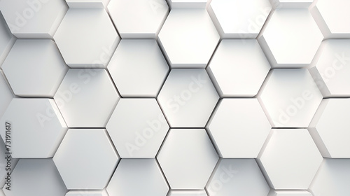 Abstract futuristic background of white hexagons
