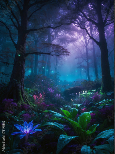 bioluminescent forest © Melkoud