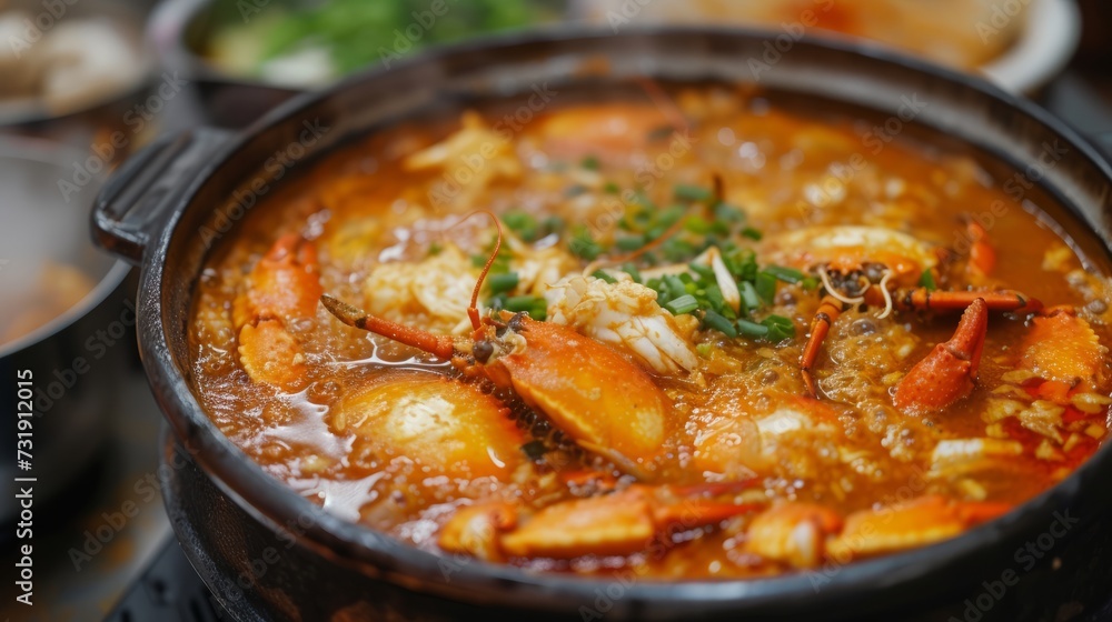 Korean crab stew a traditional seafood dish Korean crab stew a traditional seafood dish