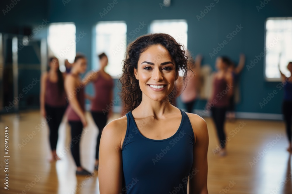Portrait of a smiling female dance studio owner