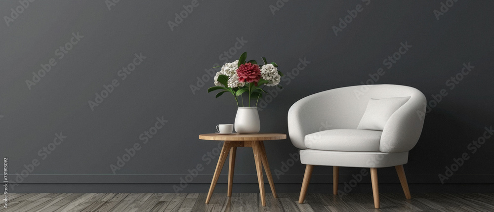 Modern cozy armchair interior design home living room or color wall furniture decor. Stylish trendy minimal chair and table with house decoration luxury contemporary background. Furniture store ads . Modern cozy armchair interior design home living room or color wall furniture decor. Stylish trendy minimal chair and table with house decoration luxury contemporary background. Furniture store ads .