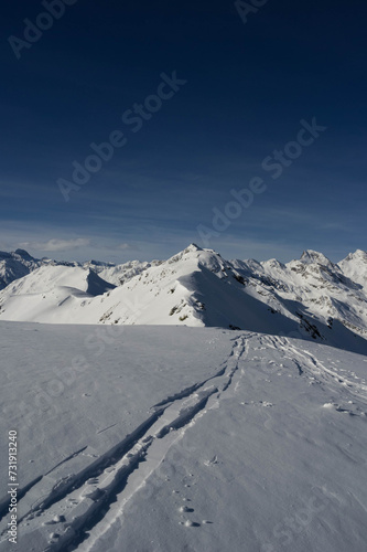 landscape from flecknerspitze in southtyrol during winter © kippis