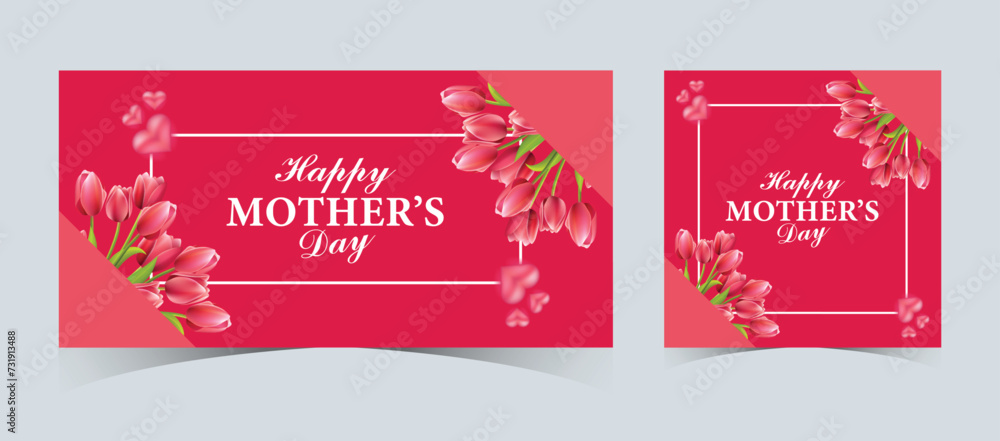 custom made wallpaper toronto digitalSet of Happy Mother's Day Web Banners and Post Templates. Mother's Day Greeting Card with 3d Love Balloons. Happy Mom Love Sign with Heart and Flowers. Flying Pink Paper Hearts. Mom Love Background